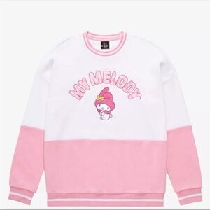 SANRIO MY MELODY EMBROIDERED
PANEL CREWNECK BOX LUNCH EXCLU
NWT XSMALL